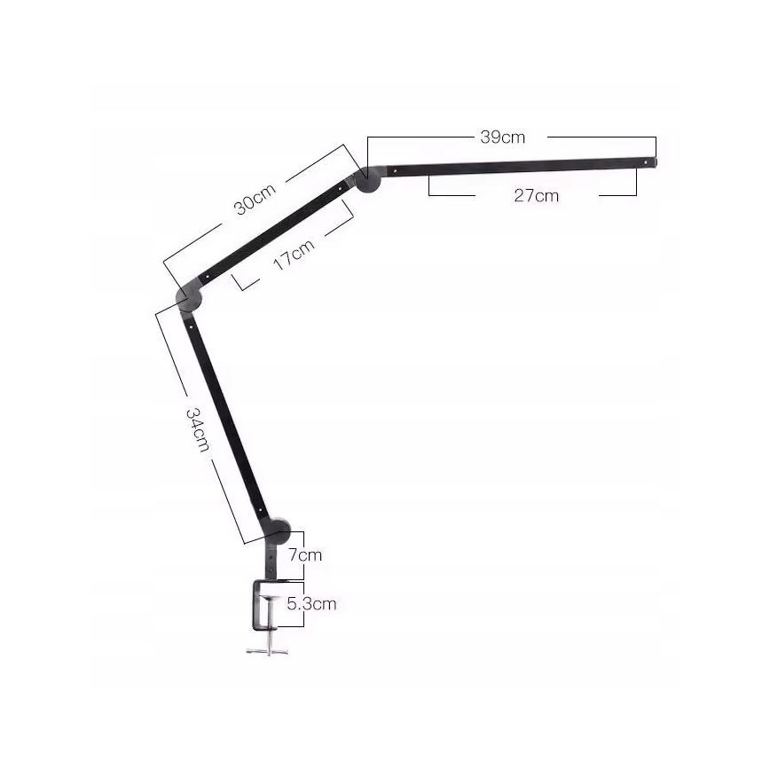 Lampă de birou LED dimabilă, tactilă, flexibilă, cu clemă LED/12W/230V 3000/4000/6000K negru