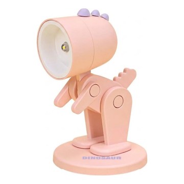 Lampă de birou LED/0,06W/3xLR41 dinozaur roz