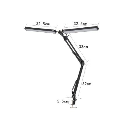 Lampă de birou LED cu clemă 2xLED/10W/230V 2800-6800K