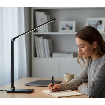 Lampă de birou LED reglabilă cu încărcare wireless QI NOBLITE Q LED/7W/230V 3000/4000/6500K neagră