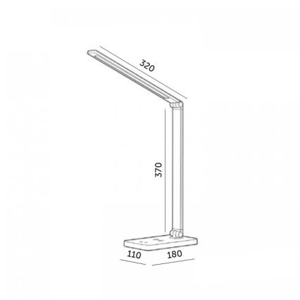 Lampă de birou LED reglabilă cu încărcare wireless QI NOBLITE Q LED/7W/230V 3000/4000/6500K neagră
