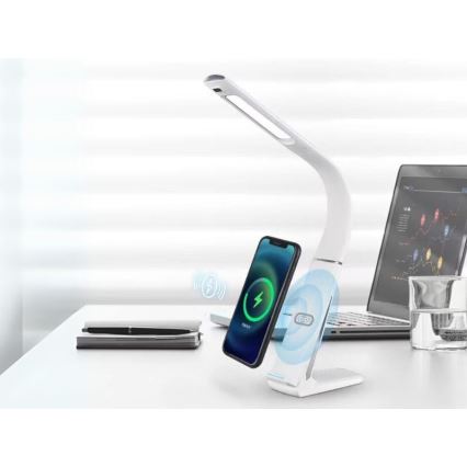Lampă de birou LED reglabilă cu încărcare wireless și senzor de mișcare LORD EVO LED/8W/230V 3000K/4500K/6000K albă