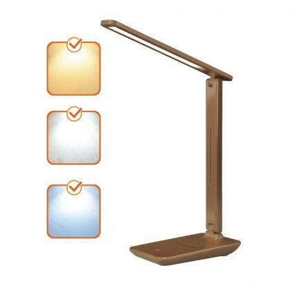 Lampă de birou LED dimerizabilă NOBLITE N LED/7W/230V 3000/4000/6500K maro