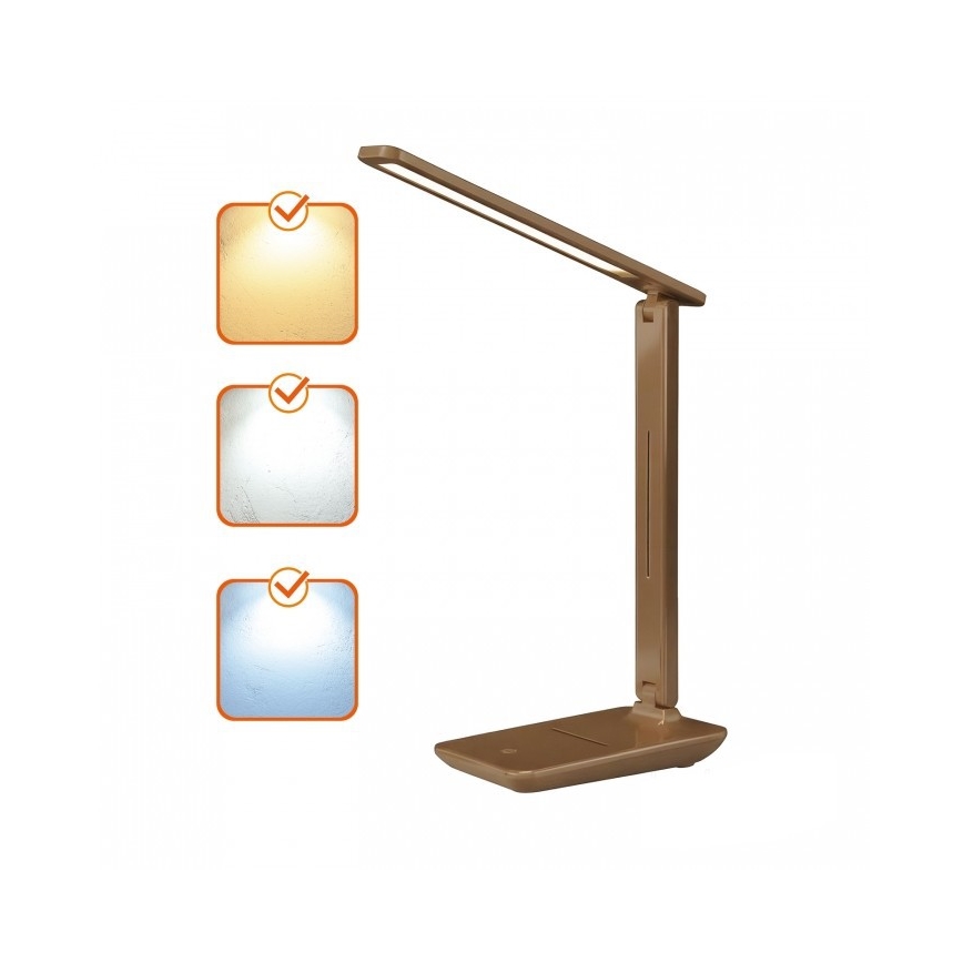 Lampă de birou LED dimerizabilă NOBLITE N LED/7W/230V 3000/4000/6500K maro