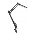 Lampă de birou LED flexibilă cu clemă, cu control tactil și reglare a intensității, 10W, 5 niveluri de luminozitate, 230V, 3000/4000/6000K, neagră