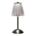 Lampă de birou LED încărcabilă cu touch, reglabilă, LED/2,4W/5V, 3000-6000K, 1800 mAh, crom lucios
