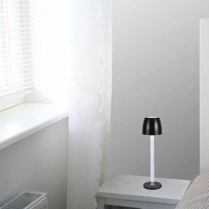 Lampă de birou LED încărcabilă cu touch, reglabilă, LED/3W/5V 3000K 1800 mAh, neagră