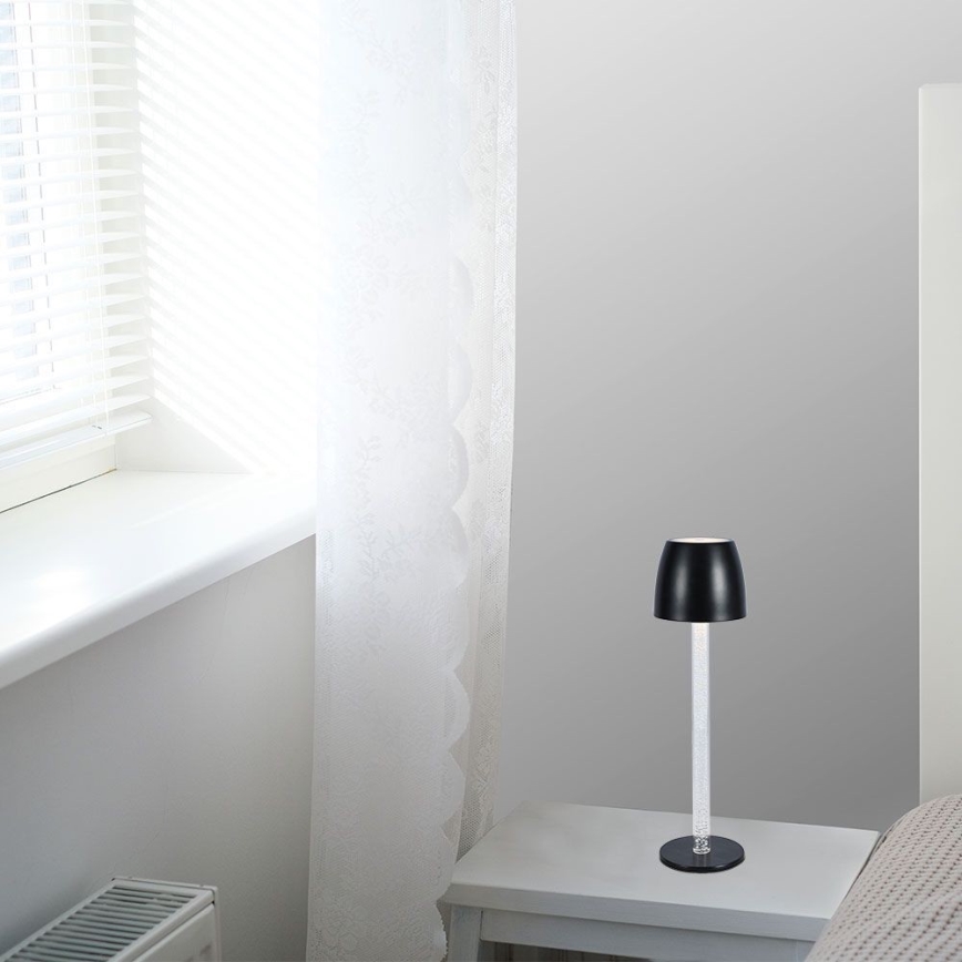 Lampă de birou LED încărcabilă cu touch, reglabilă, LED/3W/5V 3000K 1800 mAh, neagră