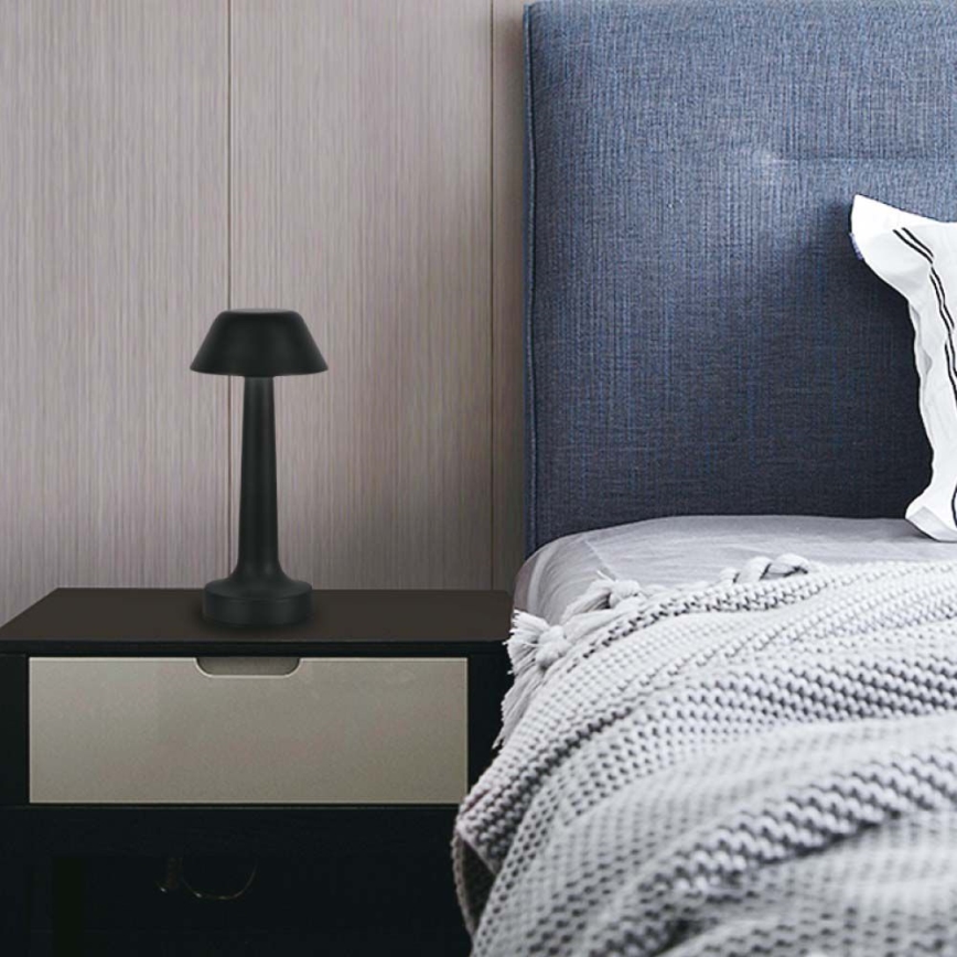 Lampă de birou LED cu încărcare, reglabilă prin atingere, LED/1W/5V 3000-6000K 1800 mAh, neagră