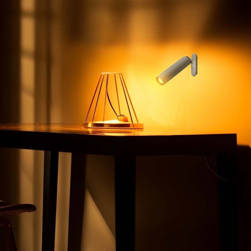 Lampă de birou LED reglabilă, magnetică, reîncărcabilă 3în1 LED/3W/5V 4000K 1500 mAh albă