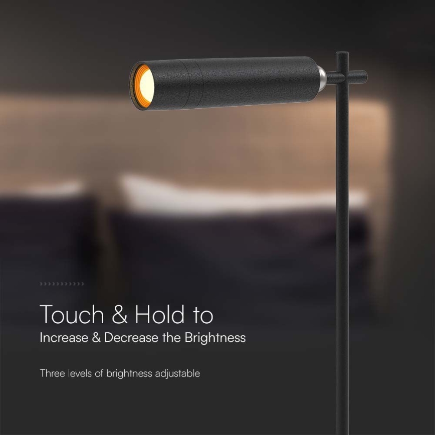 Lampă de birou LED reglabilă, magnetică, reîncărcabilă 3în1 LED/3W/5V 4000K 1500 mAh negru