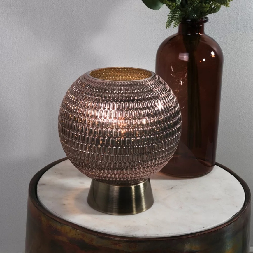 Searchlight - Lampă de birou LED MILA, 0,6 W, 3 x AAA, maro