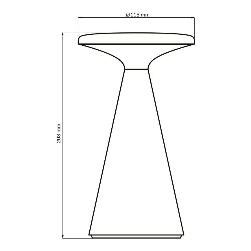 Lampă de masă LED pentru exterior, reglabilă prin atingere PAROS LED/1,8W/5V USB 1800 mAh IP44 negru