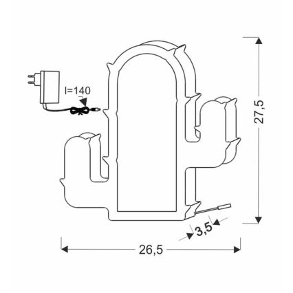 Lampă de birou LED pentru copii CACTUS LED/10W/230V verde