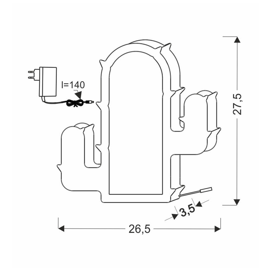 Lampă de birou LED pentru copii CACTUS LED/10W/230V verde