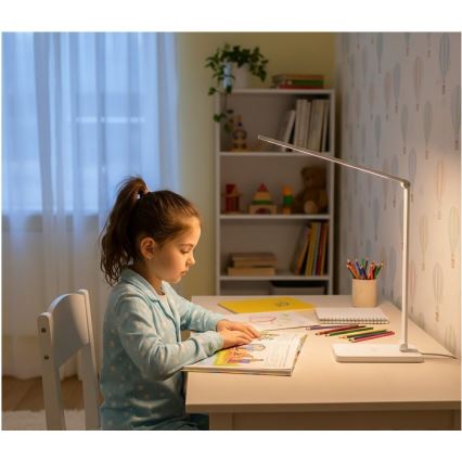 Lampă de birou LED cu reglaj al intensității luminoase și încărcare wireless QI NOBLITE Q LED/7W/230V 3000/4000/6500K albă