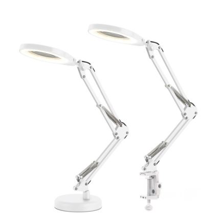 Lampă de birou LED reglabilă cu lupă 2 în 1 AURIQ LOUPE LED/10W/5V 3000/4000/6500K albă