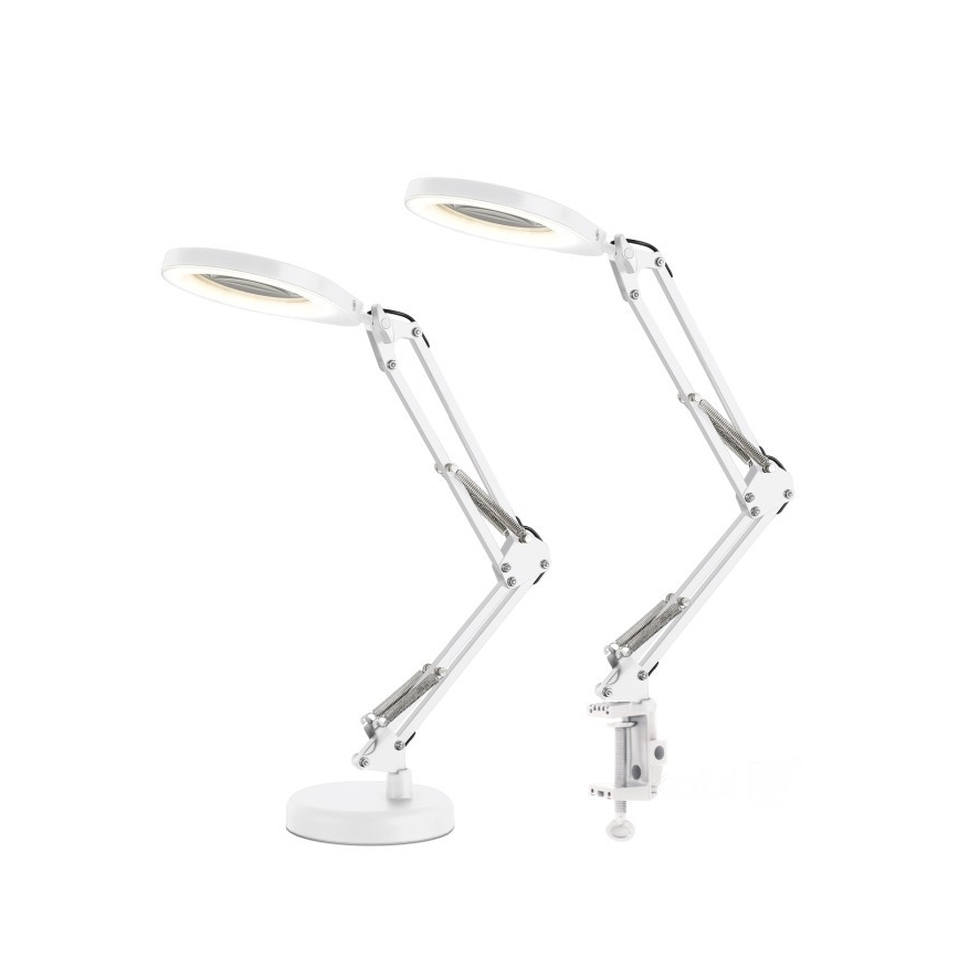 Lampă de birou LED reglabilă cu lupă 2 în 1 AURIQ LOUPE LED/10W/5V 3000/4000/6500K albă