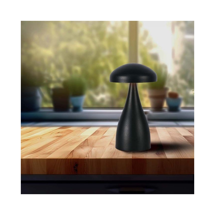 Lampă de birou LED reîncărcabilă cu touch, reglabilă, LED/1W/5V, 3000-6000K, 1800 mAh, neagră