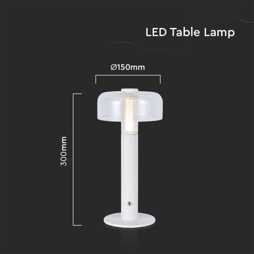 Lampă de birou LED cu touch, reîncărcabilă, reglabilă, LED/1W/5V 3000K 1800 mAh, albă