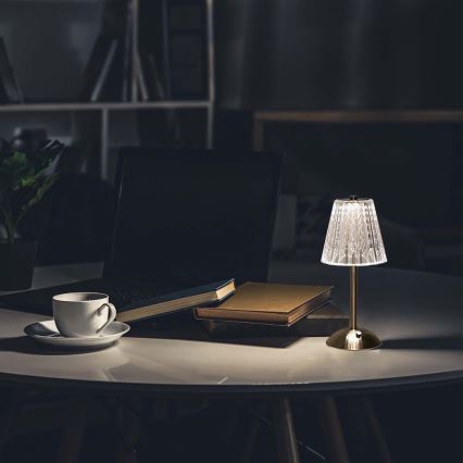 Lampă de birou LED încărcabilă cu touch, reglabilă, LED/2,4W/5V, 3000-6000K, 1800 mAh, crom lucios