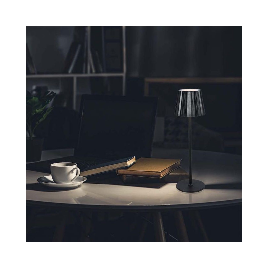 Lampă de birou LED reîncărcabilă cu touch, reglabilă, LED/4W/5V, 3000-6000K, 1800 mAh, neagră