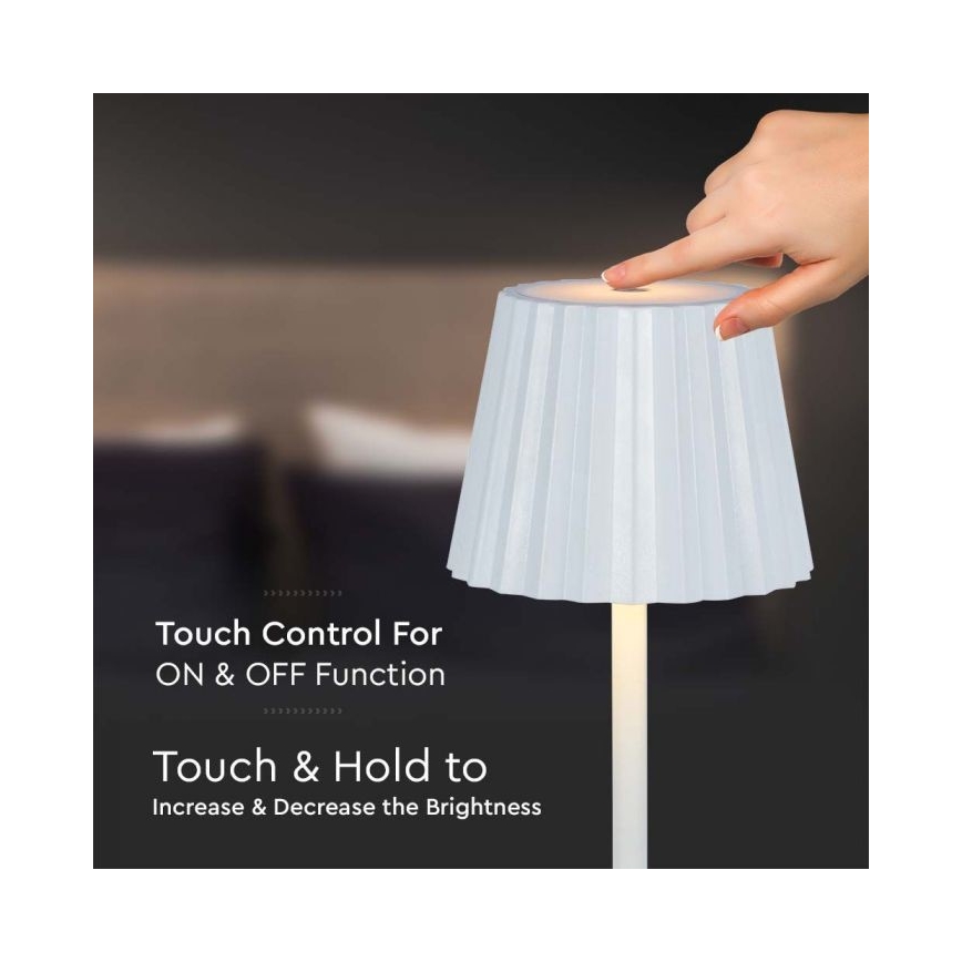 Lampă de birou LED cu touch, reîncărcabilă, reglabilă, LED/4W/5V, 3000-6000K, 1800 mAh, albă