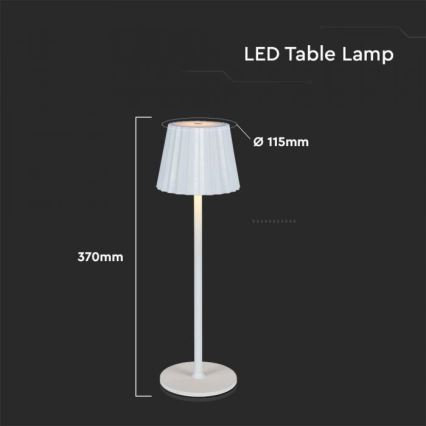 Lampă de birou LED cu touch, reîncărcabilă, reglabilă, LED/4W/5V, 3000-6000K, 1800 mAh, albă