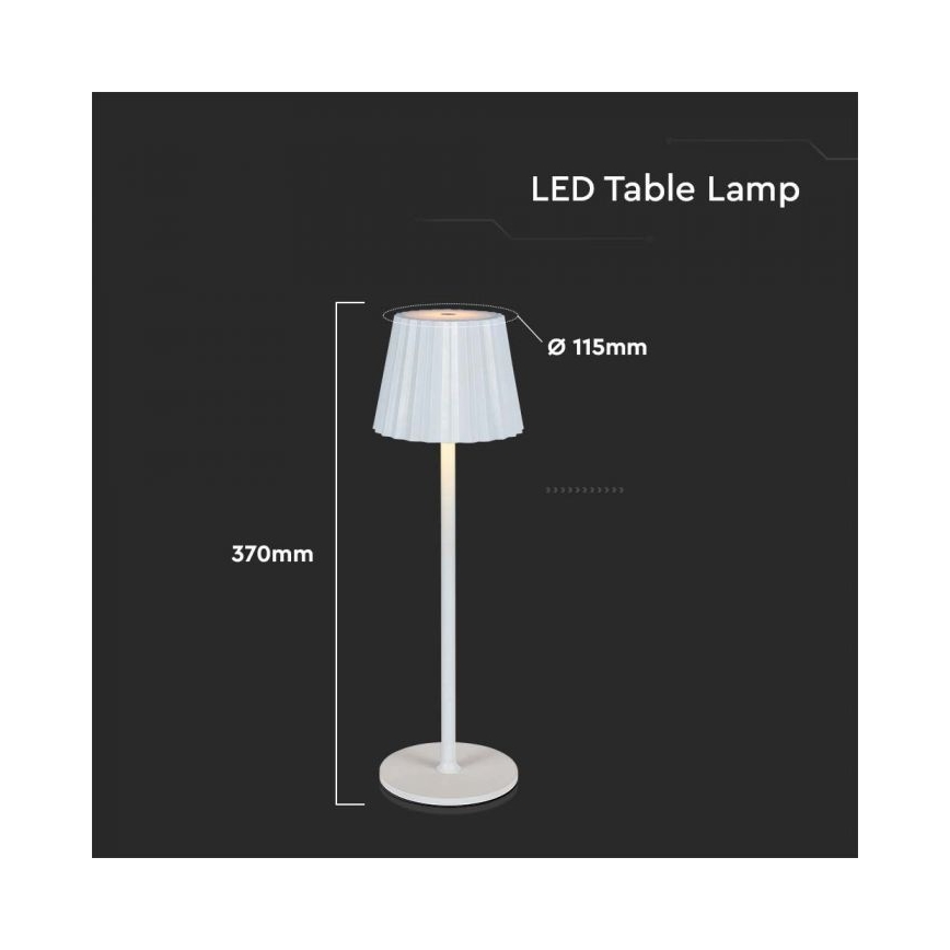 Lampă de birou LED cu touch, reîncărcabilă, reglabilă, LED/4W/5V, 3000-6000K, 1800 mAh, albă