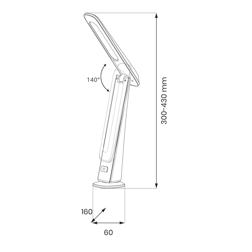 Lampă de birou LED reîncărcabilă, reglabilă TOP LED/4W/5V 1800 mAh 3000/4000/5000K maro/negru