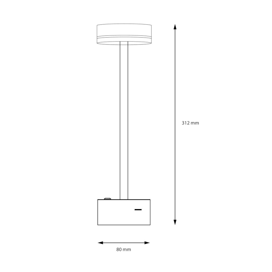 Lampă de birou LED reîncărcabilă, cu reglaj al intensității, SAM, 5W/5V, 3600 mAh, negru/auriu