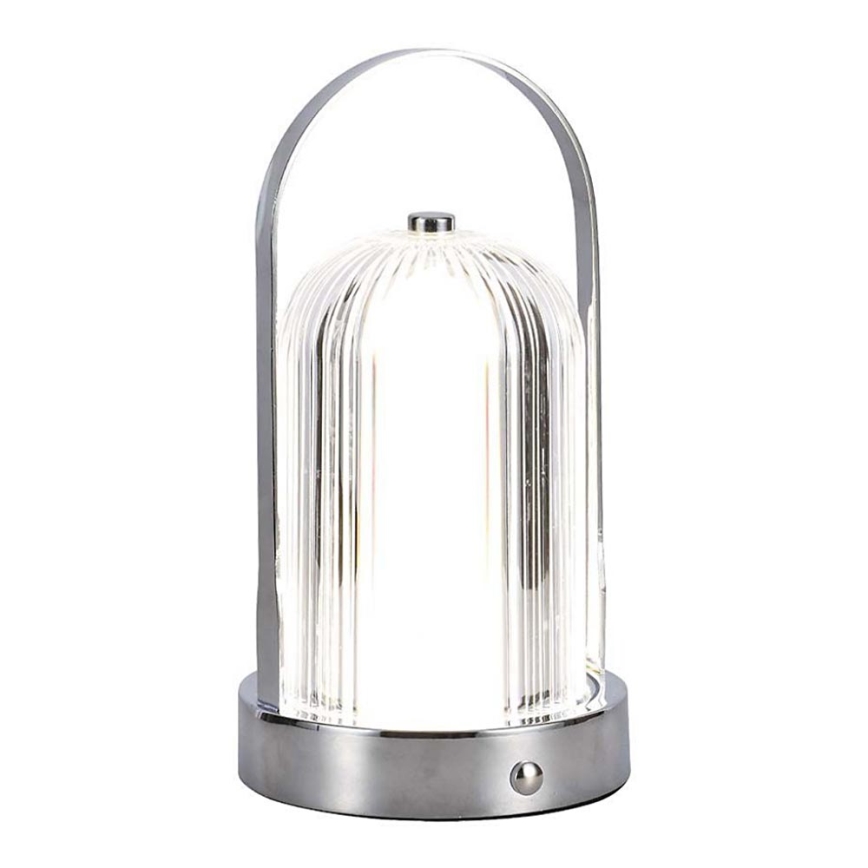 Lampă de birou LED reîncărcabilă cu touch, reglabilă, LED/1W/5V, 3000-6000K, 1800 mAh, crom mat