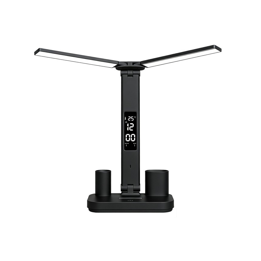 Lampă de birou LED reîncărcabilă, reglabilă, NOBLITE P, 5W/5V, 3000/4000/6000K, 2200 mAh, neagră