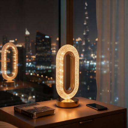 LED lampă de birou reîncărcabilă, cu intensitate reglabilă DUBAI LED/2W/5V 2700K/4000K/6500K 400 mAh aurie