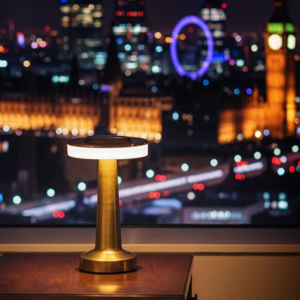 Lampă de birou LED LONDON, reglabilă și reîncărcabilă, LED 2W/5V, 2700K/4000K/6500K, 400 mAh, auriu