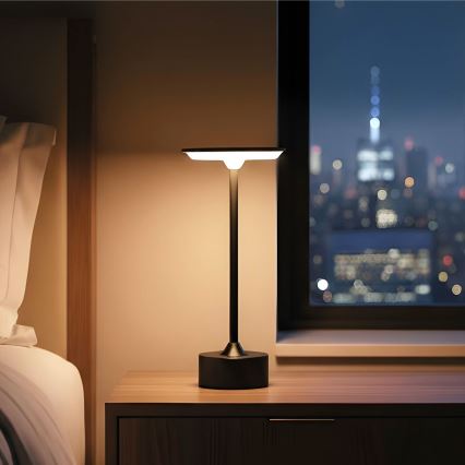 Lampă de birou LED reîncărcabilă, reglabilă NEW YORK LED/1,8W/5V 2700K/4000K/6500K 1200 mAh negru