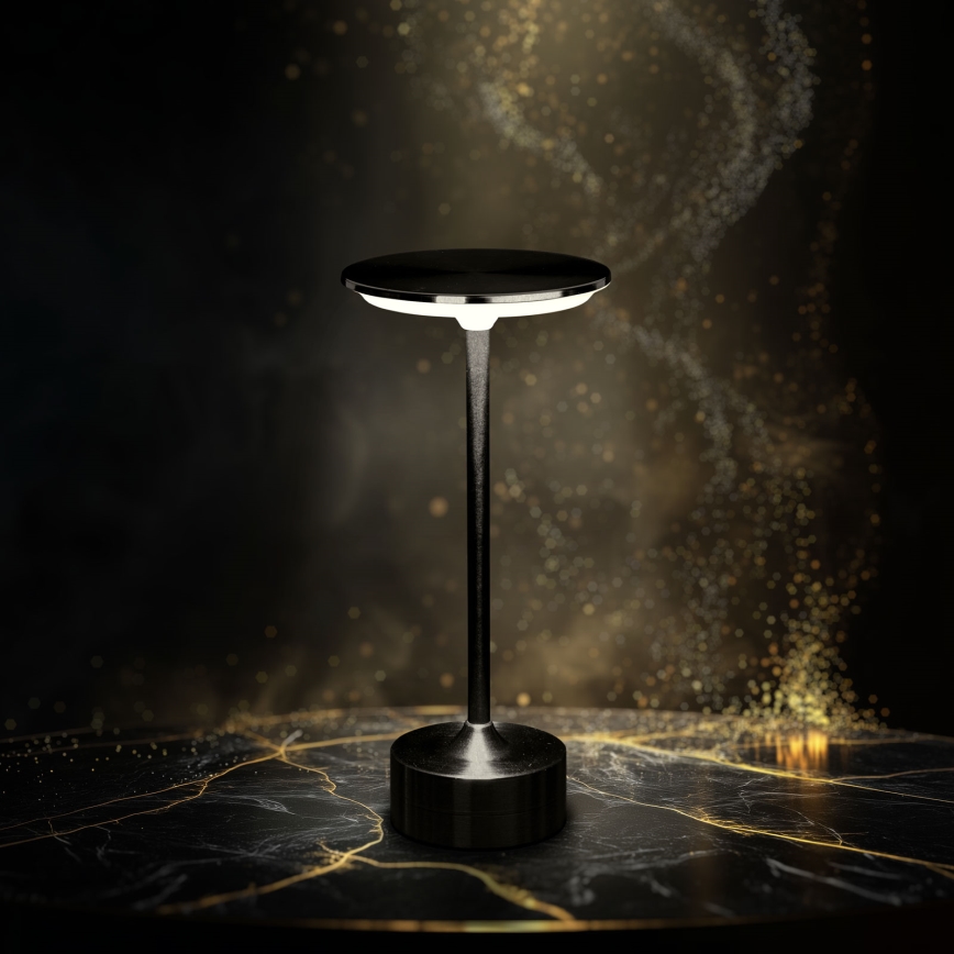 Lampă de birou LED reîncărcabilă, reglabilă NEW YORK LED/1,8W/5V 2700K/4000K/6500K 1200 mAh negru