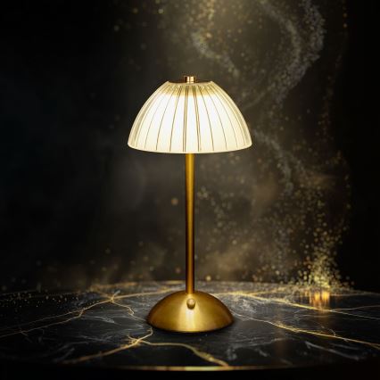 Lampă de birou reîncărcabilă și reglabilă PARIS LED/2W/5V 2700K/4000K/6500K 800 mAh aurie