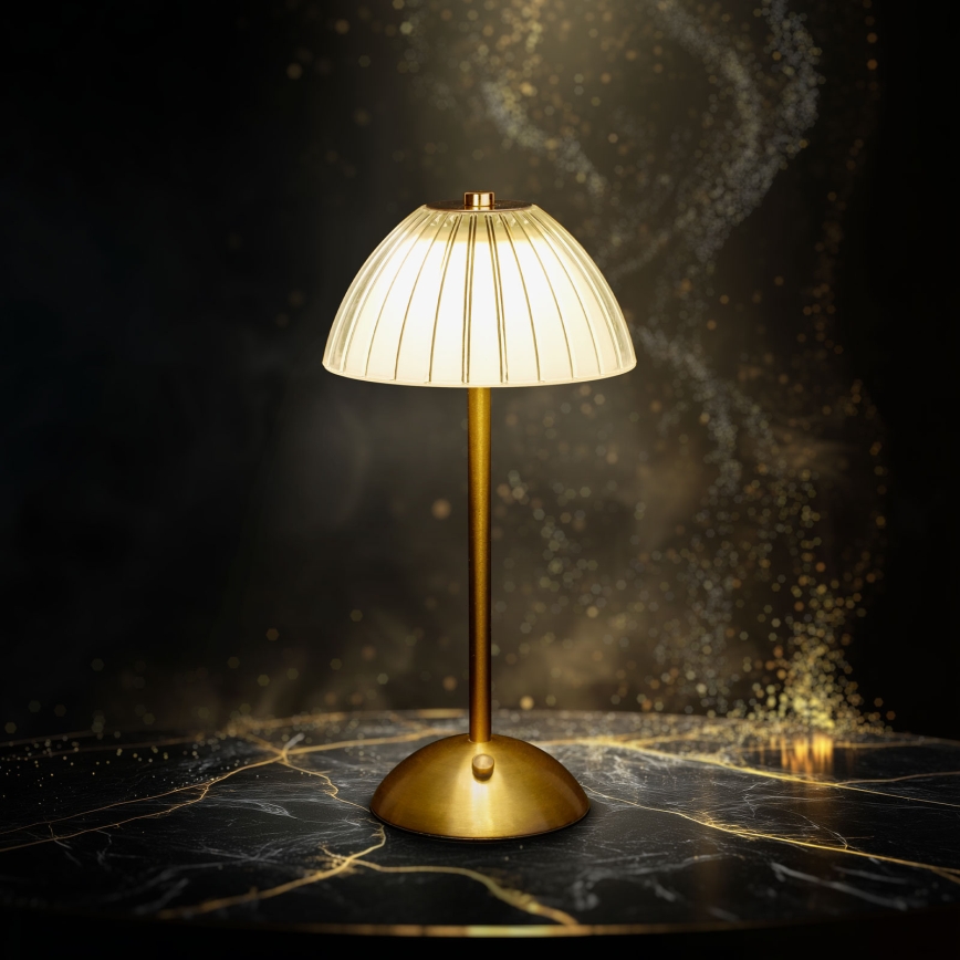 Lampă de birou reîncărcabilă și reglabilă PARIS LED/2W/5V 2700K/4000K/6500K 800 mAh aurie