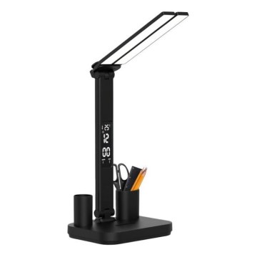 Lampă de birou LED reîncărcabilă, reglabilă, NOBLITE P, 5W/5V, 3000/4000/6000K, 2200 mAh, neagră