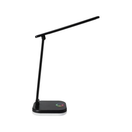 Lampă de birou LED RGBW dimabilă, cu încărcare wireless, 7W, 5V USB, negru