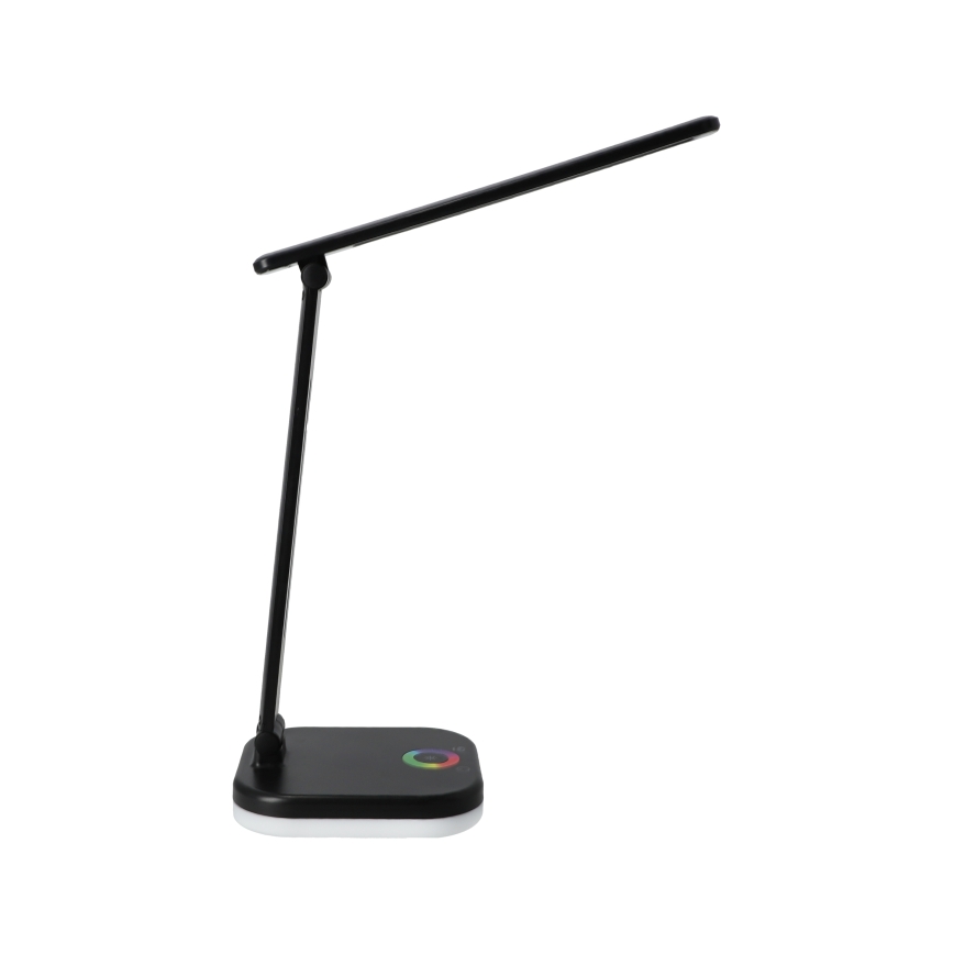 Lampă de birou LED RGBW dimabilă, cu încărcare wireless, 7W, 5V USB, negru