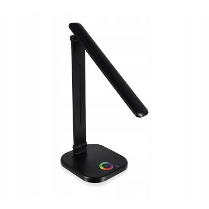 Lampă de birou LED RGBW dimabilă, cu încărcare wireless, 7W, 5V USB, negru