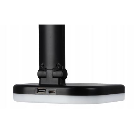 Lampă de birou LED RGBW dimabilă, cu încărcare wireless, 7W, 5V USB, negru