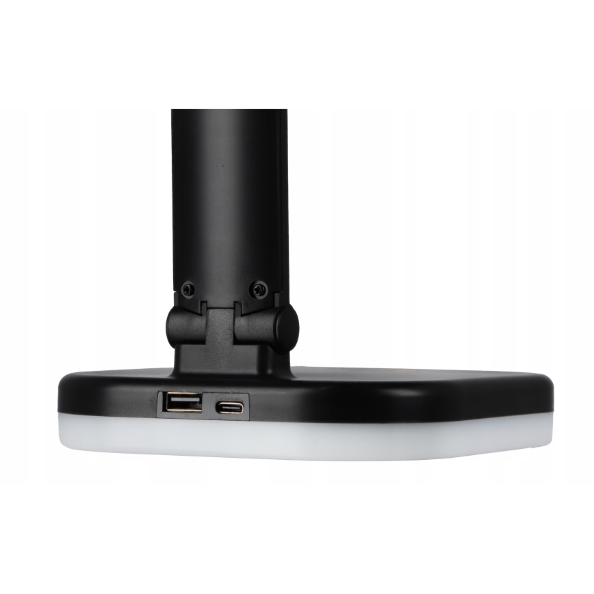 Lampă de birou LED RGBW dimabilă, cu încărcare wireless, 7W, 5V USB, negru