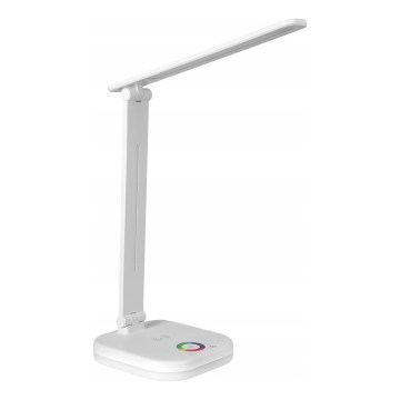 Lampă de birou LED RGBW dimabilă, cu încărcare wireless, LED/7W/5V USB, alb