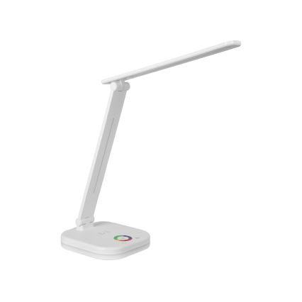 Lampă de birou LED RGBW dimabilă, cu încărcare wireless, LED/7W/5V USB, alb