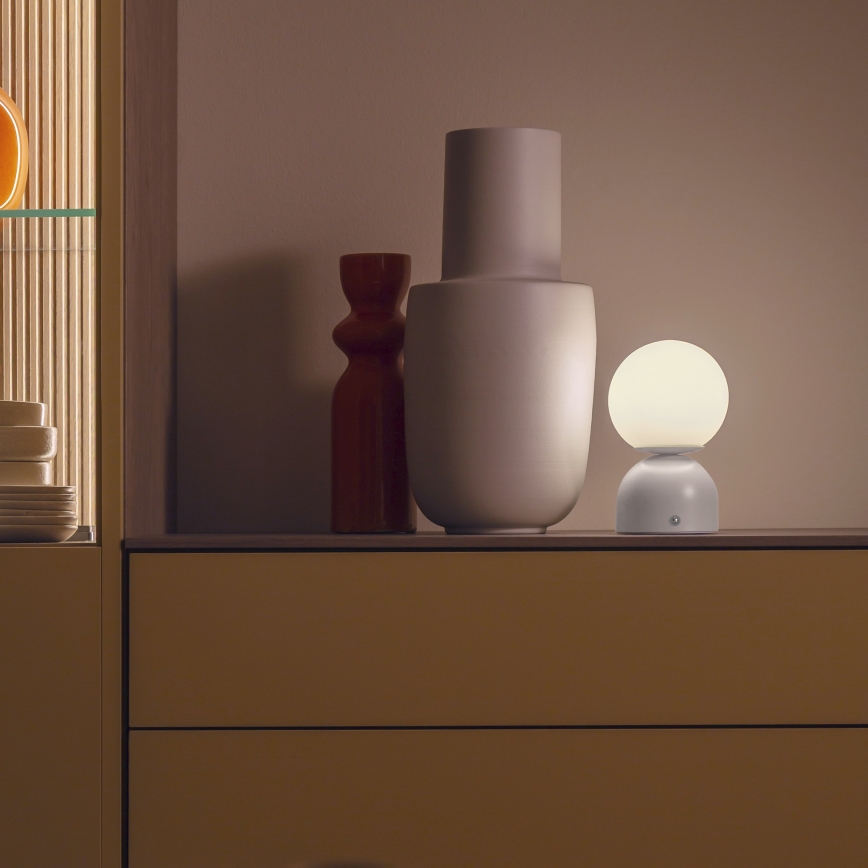 Schöner Wohnen 19218-39 - Lampă de masă LED RUDI, tactilă, reglabilă și încărcabilă, LED/1,2W/5V 3000-6000K 1200 mAh gri