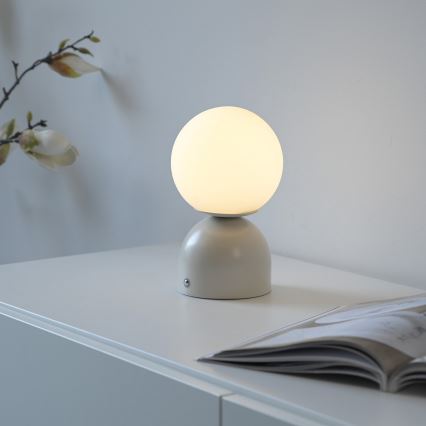 Schöner Wohnen 19218-39 - Lampă de masă LED RUDI, tactilă, reglabilă și încărcabilă, LED/1,2W/5V 3000-6000K 1200 mAh gri