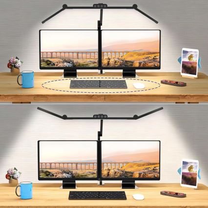 Lampă de birou flexibilă cu LED reglabilă prin atingere LED/24W/230V 3000-6500K CRI 92 negru